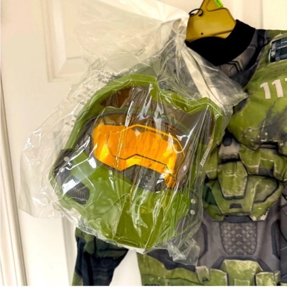 New! Disguise Master Chief or Spartain Halo Costume Kids Boys Dress Up, size 4-6